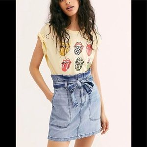 FREE PEOPLE Splendor In The Grass Denim Skirt 10